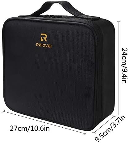 Relavel Travel Makeup Train Case Makeup Cosmetic Case Organizer Portable Artist ... - Image 10