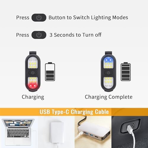Clip on Flashlight, Running Light for Runners Rechargeable Safety Lights for Wal... - Image 6