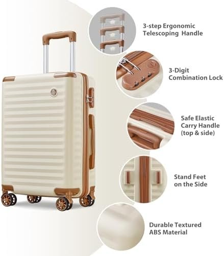 Joyway Carry on Suitcase 20 Inch,Hardside Travel Carry-on Luggage 22x14x9 Airlin... - Image 4