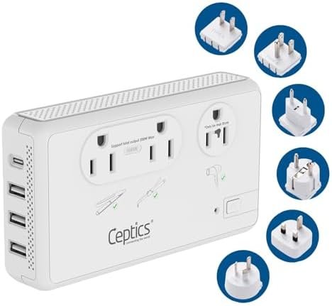 Ceptics 2000W Travel Voltage Converter for Hair Dryer & 200W Convert 220V to 110... - Image 2