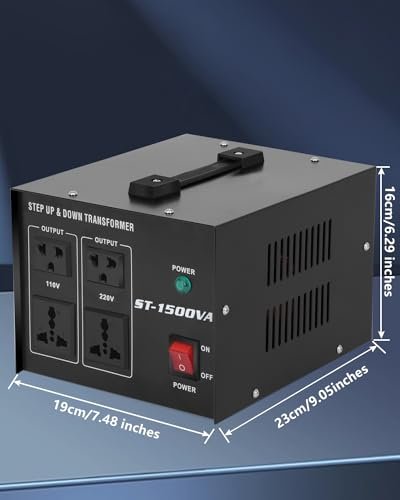 Voltage Converter Transformer 1500w,Step Up/Down Power Converter AC 110v to 220v... - Image 3