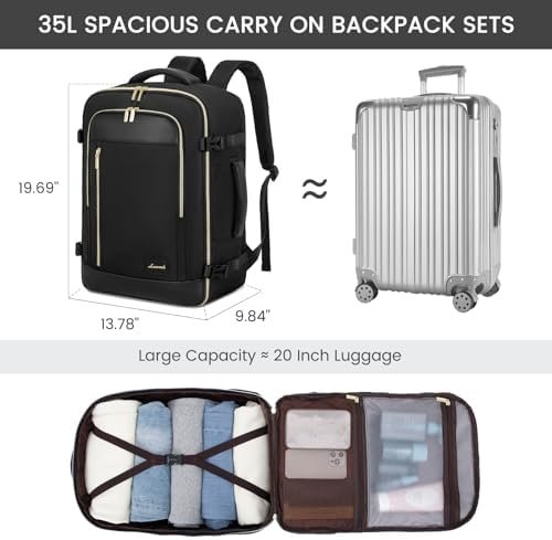 LOVEVOOK Travel Backpack for Women & Men, 45L Carry On Backpack, Personal Item B... - Image 3