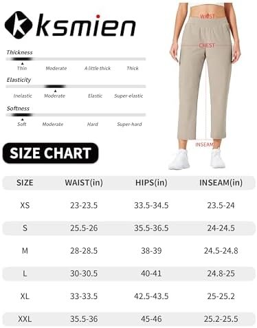 Ksmien Women's Golf Pants Lightweight High Waisted 7/8 Ankle Pant with 4 Pockets... - Image 7