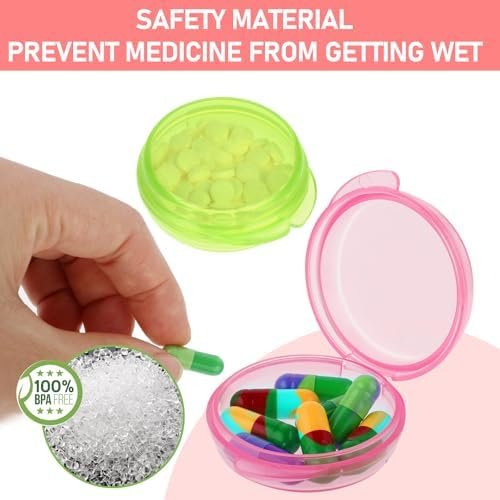 4 Pcs Mini Pill Organizer Small Pill Box Cute Portable Pill Case for Pocket Purs... - Image 6