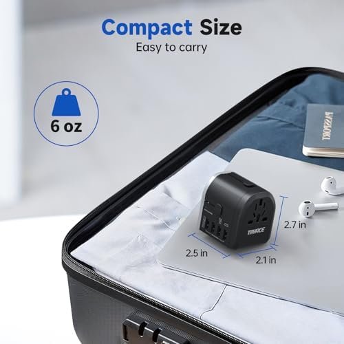 Travel Adapter Worldwide, International Plug Adapter with 4 USB Ports & 1 USB C ... - Image 7