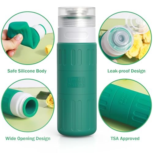 GLAMFIELDS Travel Bottles for Toiletries,TSA Approved 3.3oz Size LeakProof Silic... - Image 4