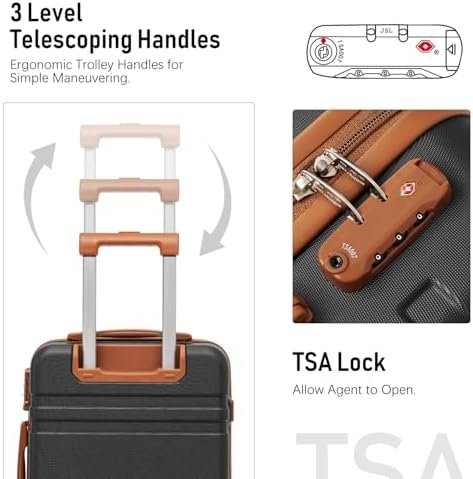 LONG VACATION Luggage Set 3 Piece Set Luggage ABS Carry on Suitcase Hardside Lug... - Image 3