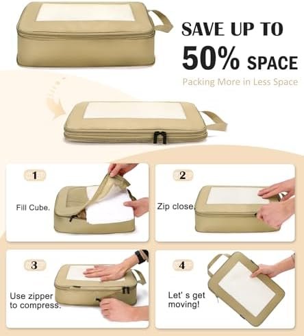 Compression Packing Cubes for Travel, 8 Set Packing Cubes with Toiletry Bag for ... - Image 6
