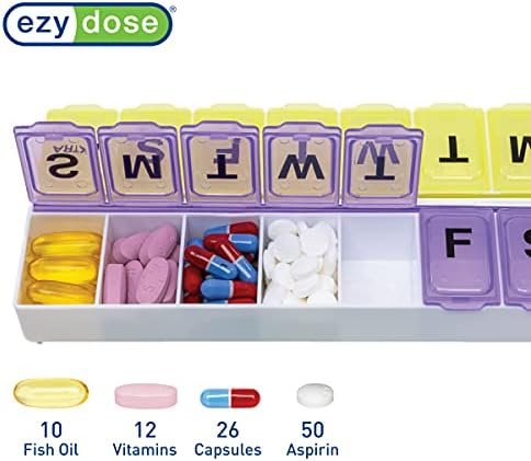 EZY DOSE Weekly (14-Day) Pill Case, Medicine Planner, Vitamin Organizer, Large S... - Image 4