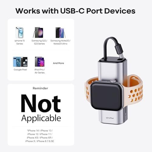 iWALK Portable Apple Watch Charger: 5000mAh 15W Fast Charging iWatch Power Bank ... - Image 4