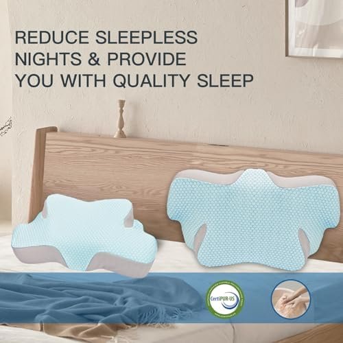 Neck Pillow Memory Foam Pillows: Cooling Cervical Pillows for Neck and Shoulder ... - Image 8