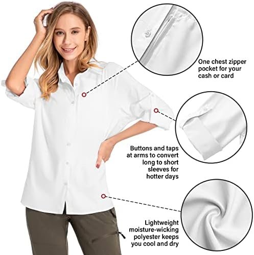Women's UPF 50 Long Sleeve Sun Protection Shirts Quick Dry Outdoor Fishing Hikin... - Image 7