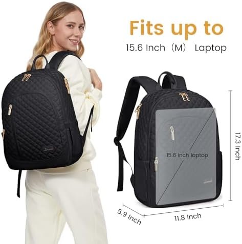 LOVEVOOK Laptop Backpack for Women, 15.6 Inch Travel Work Backpack for Teacher N... - Image 3