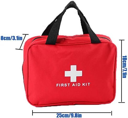 Red First Aid Kit Bag Empty, Empty Travel First Aid Bag Storage Compact Survival... - Image 5