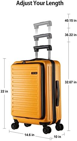 TydeCkare 20 Inch Carry On Luggage with Front Zipper Pocket, 45L, Lightweight AB... - Image 8
