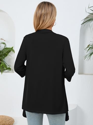 Women's Lightweight Open Front Cardigans 3/4 Sleeve Casual Soft Drape Spring Sum... - Image 6