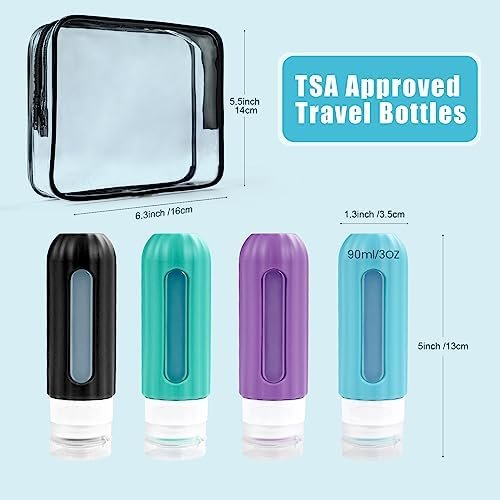 Reusable Silicone Travel Bottles for Toiletries TSA Approved, Leak Proof Travel ... - Image 8