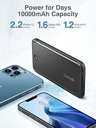 Luxtude 10000mAh Portable Charger for iPhone Built-in Lightning Cable, Mfi Apple... - Image 3