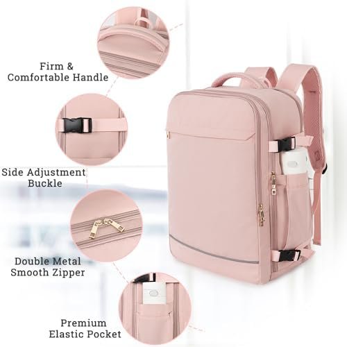 Travel Backpack for Women, 40L Travel Bag Personal Item Size, Waterproof Carry O... - Image 7