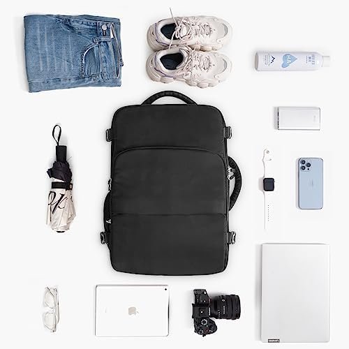 Backpack for Men Women, Black Backpack for Traveling on Airplane, Weekender Carr... - Image 9