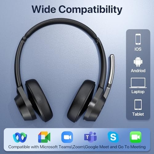 Wireless Bluetooth Headset with Noise Canceling Microphone, 2024 Bluetooth V5.4 ... - Image 10
