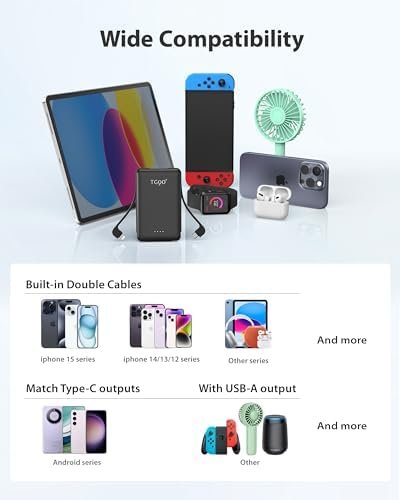 TG90° Power Bank Portable Phone Charger, 5000mAh Lightweight Battery Pack with B... - Image 9