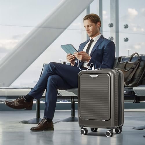 FOCHIER Carry On Luggage 22x14x9 Airline Approved with Front Compartment & USB P... - Image 8