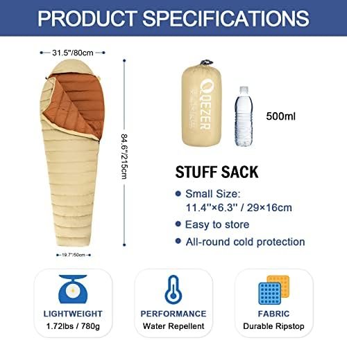 Ultralight Down Sleeping Bag for Adults with 600 Fill Power, Compact Sleeping Ba... - Image 3