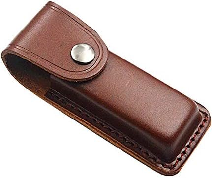 Pu Leather Hiking Pouch Belt Knife Sheath Snap Fastener Hunt Holder Pocket for T... - Image 7