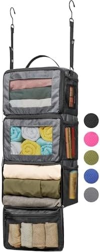 Hanging Shelves Packing Cubes for Travel, Collapsible Carry On Luggage Organizer... - Image 2