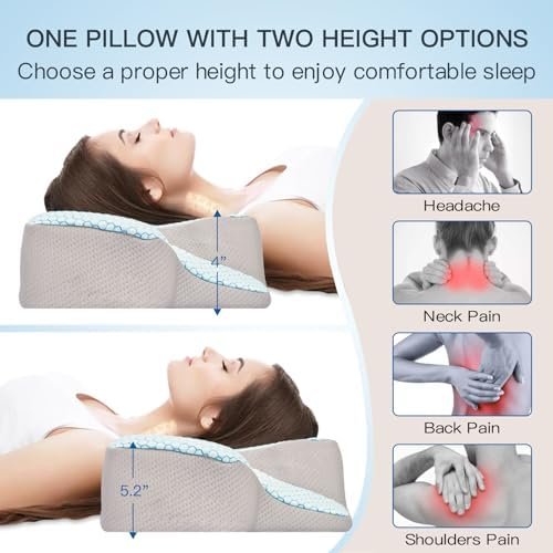 Neck Pillow Memory Foam Pillows: Cooling Cervical Pillows for Neck and Shoulder ... - Image 5