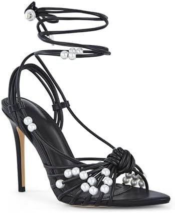 Women's Strappy Ankle Lace-up High Heel Sandals - Sexy Open Pointed Toe Pump Sho... - Image 8