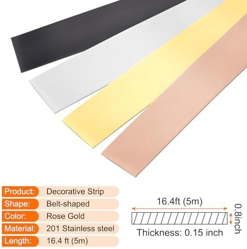 uxcell Wall Trim Molding, Stainless Steel Peel and Stick (Mirror-Like Finish), f... - Image 3