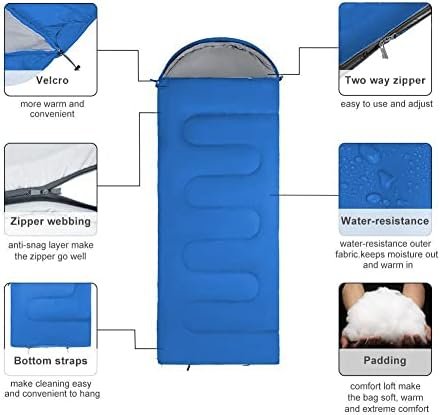 Sleeping Bag, Lightweight 3 Season Weather Sleep Bags for Kids Adults Girls Wome... - Image 3