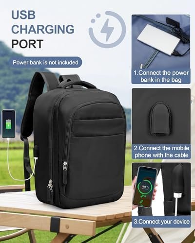 Travel backpack for Women, Anti Theft Laptop Backpack with USB Port,Flight Appro... - Image 6