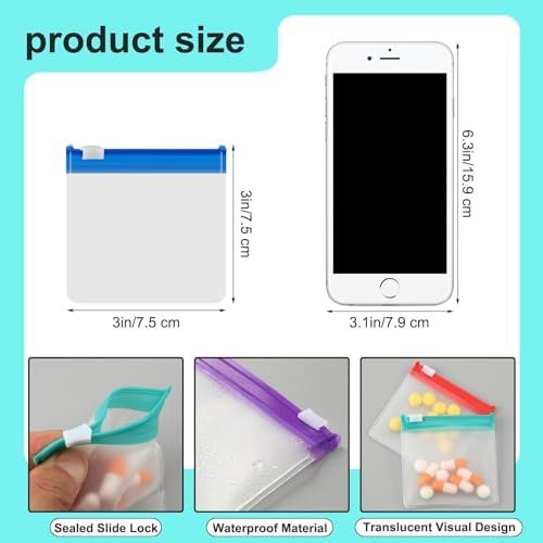 MARFOREVER 39 Pcs Pill Pouch Bags Set - Zippered Pill Bags Box Travel Pill Organ... - Image 3