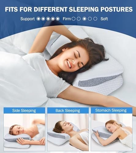 Cervical Neck Pillow, Ergonomic Memory Foam Pillows for Neck and Shoulder Pain R... - Image 8