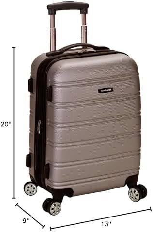 Rockland Melbourne Hardside Expandable Spinner Wheel Luggage, Silver, Carry-On 2... - Image 8