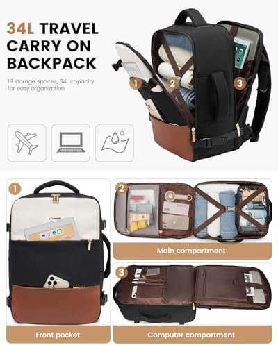LOVEVOOK Travel Backpack For Women, 40L Travel Back pack Carry On Backpack For A... - Image 4