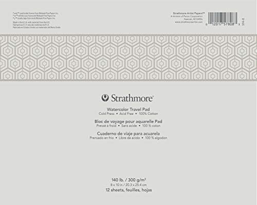 Strathmore 500 Series Watercolor Paper Travel Pad, Glue Bound, 8x10 inches, 12 S... - Image 2