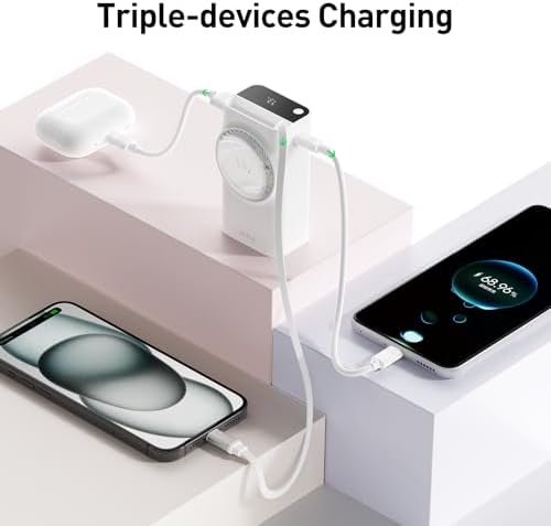 iWALK Reel Power Bank Built-in 2.3ft Retractable Cable, 10,000mAh PD 30W Fast Ch... - Image 6