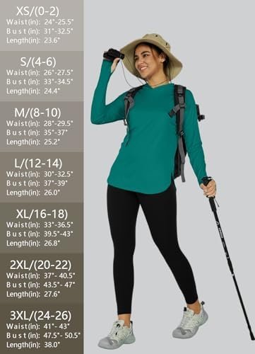 Women's Sun Protection Shirt UPF 50+ Long Sleeve Hoodie UV SPF T-Shirts Rash Gua... - Image 7