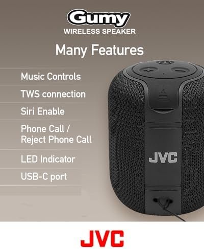 JVC Portable Gumy Wireless Speaker with Surround Sound, Bluetooth 5.3, Lightweig... - Image 6