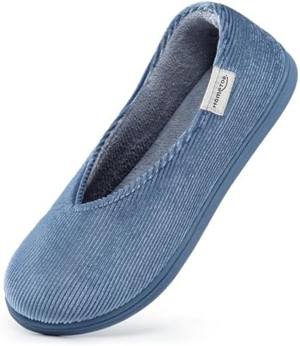 HomeTop Women's Cozy Corduroy Memory Foam Loafer Slippers, Closed Back House Sho... - Image 2