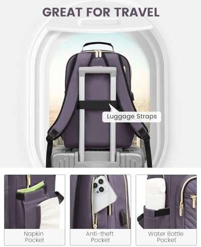 LOVEVOOK Backpack for Women, Fits 15.6 Inch Laptop Backpacks Purse with USB Port... - Image 9
