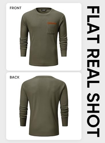 JMIERR Men's T-Shirt Waffle Textured Knit Drop-Shoulder Long Sleeve Tops Hipster... - Image 5