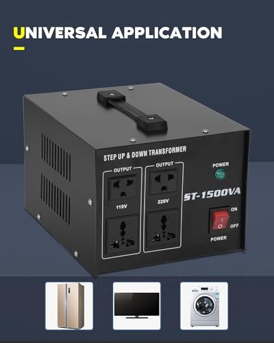 Voltage Converter Transformer 1500w,Step Up/Down Power Converter AC 110v to 220v... - Image 8
