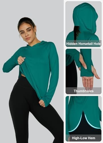 Women's Sun Protection Shirt UPF 50+ Long Sleeve Hoodie UV SPF T-Shirts Rash Gua... - Image 6