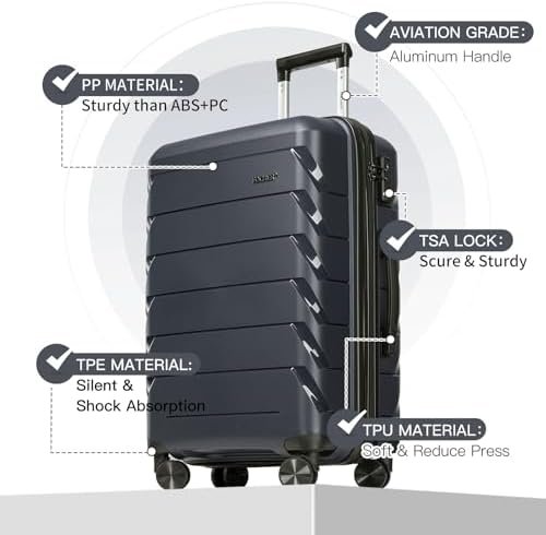 FOCHIER F Expandable Luggage Sets 3 Piece With TSA Lock,Luggage Set PP Material ... - Image 7