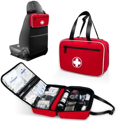 Portable First Aid Bag, Empty Emergency Trauma Kit with Reflective Strips, Multi... - Image 2